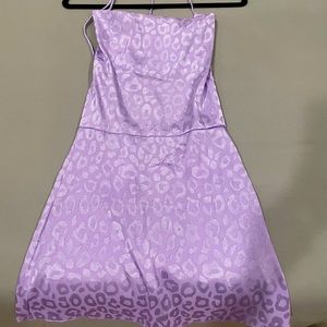 Purple Leopard Print Mini Dress